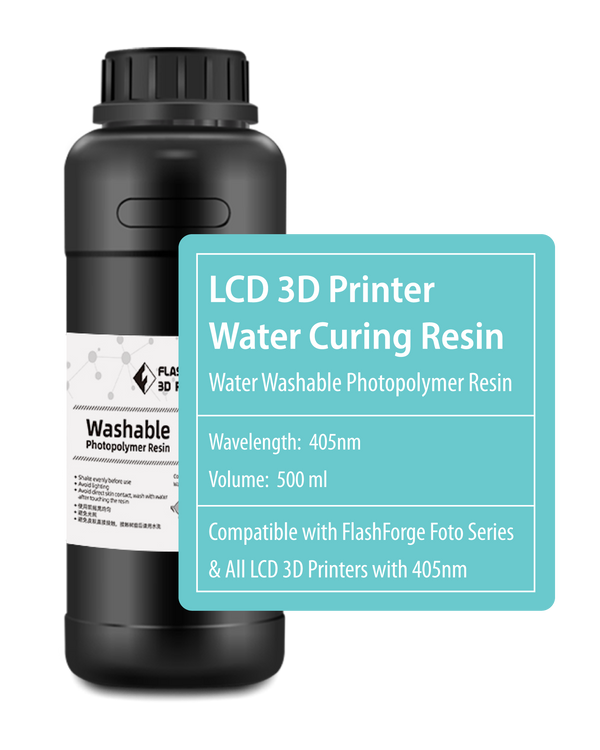 FlashForge LCD 3D Printer Water Curing Resin - 500 ML